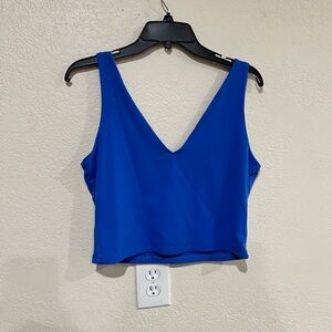 Everyday V-Neck Sports Bra Crop Top - Blue